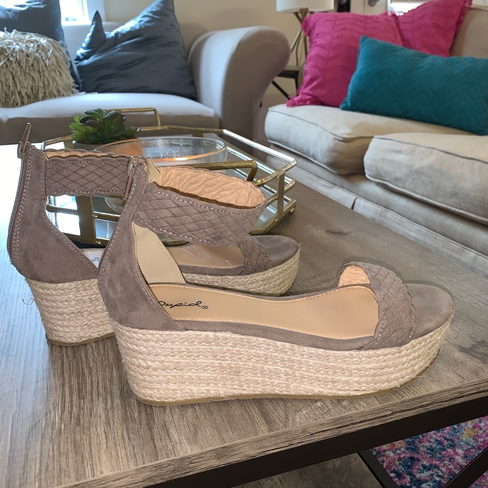 Taupe espadrille sandals